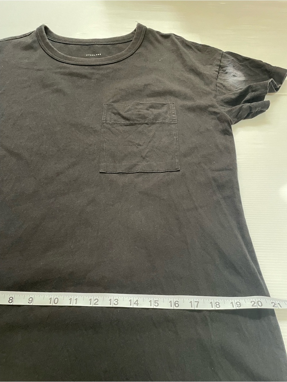 Everlane Tee Dress Black Maxi Side Slits Short Sleeve Size M - Picture 6 of 9